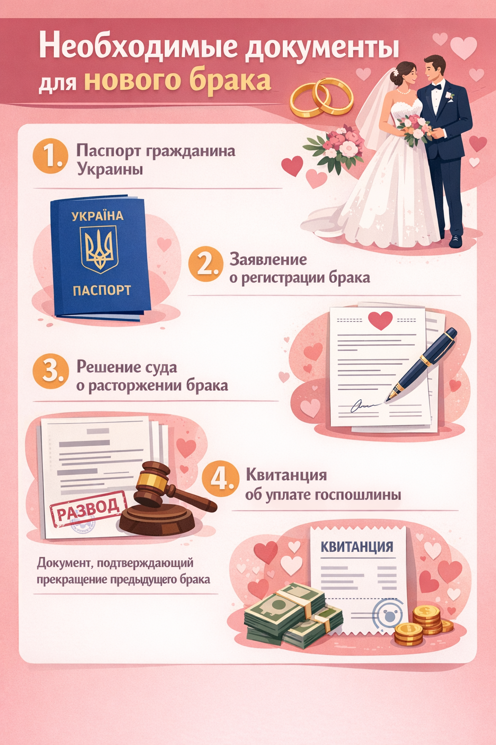 Необходимые документы для нового брака
