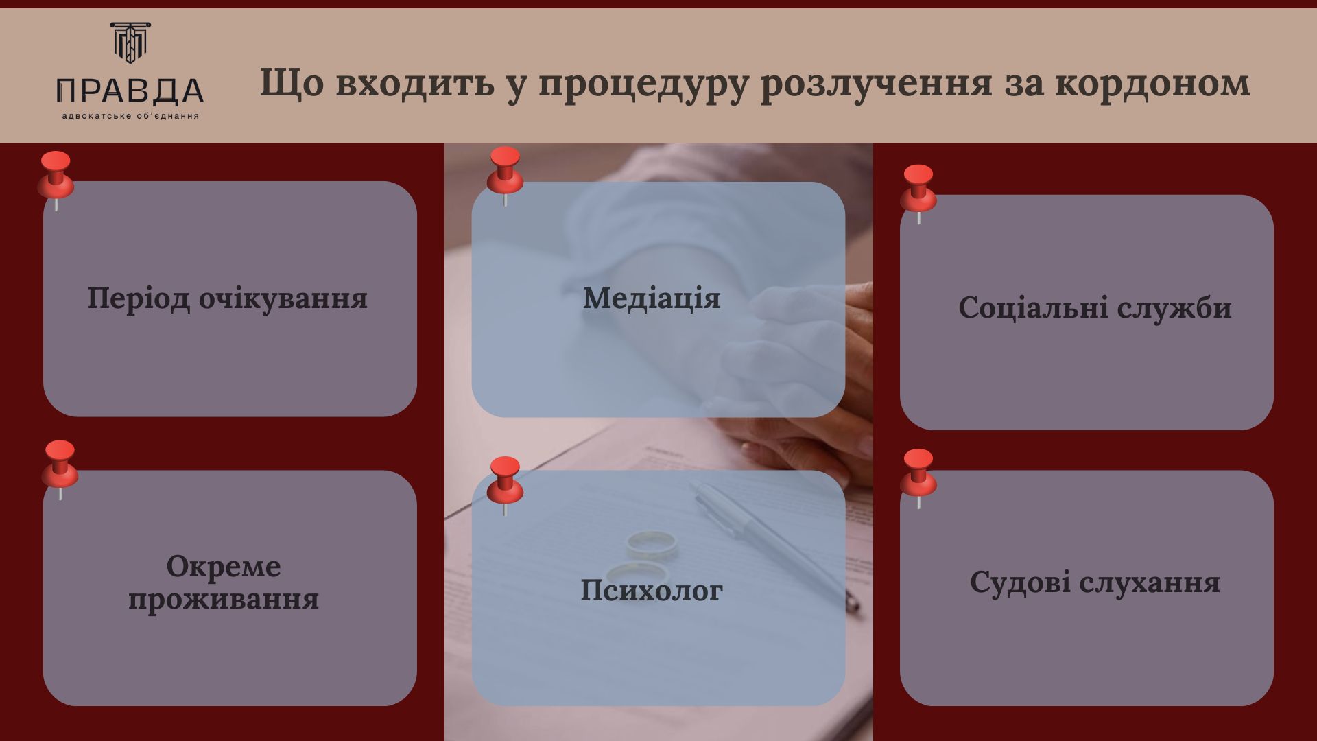 Розлучення за кордоном. Що входить у процедуру розлучення за кордоном. Адвокатське обʼєднання Правда.